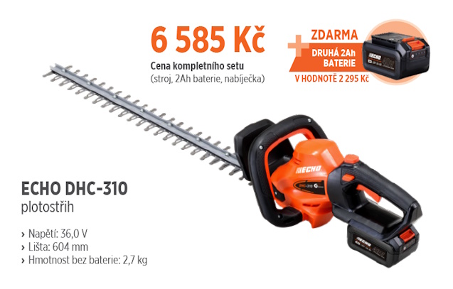Akční set AKU plotostřih, 2x baterie 2 Ah a nabíječka - Kliknutím na obrázek zavřete