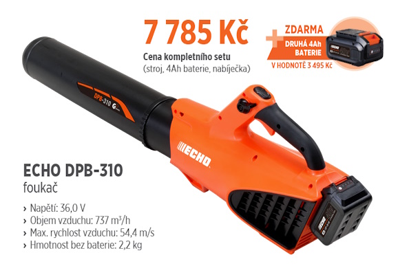 Akční set AKU foukač, 2x baterie 4 Ah a nabíječka - Kliknutím na obrázek zavřete
