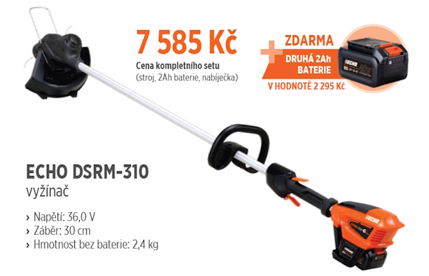 Akční set AKU vyžínač, 2x baterie 2 Ah a nabíječka - Kliknutím na obrázek zavřete